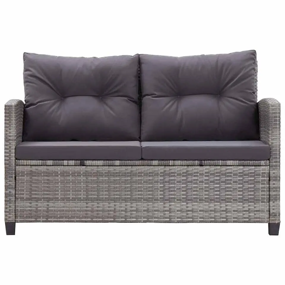 vidaXL - Tuinbank - Grijs - Poly rattan