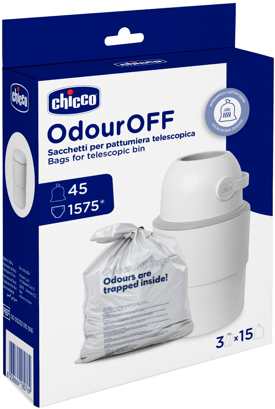 Chicco Windeleimer »Müllbeutel Odour Off 3x15 Stück«