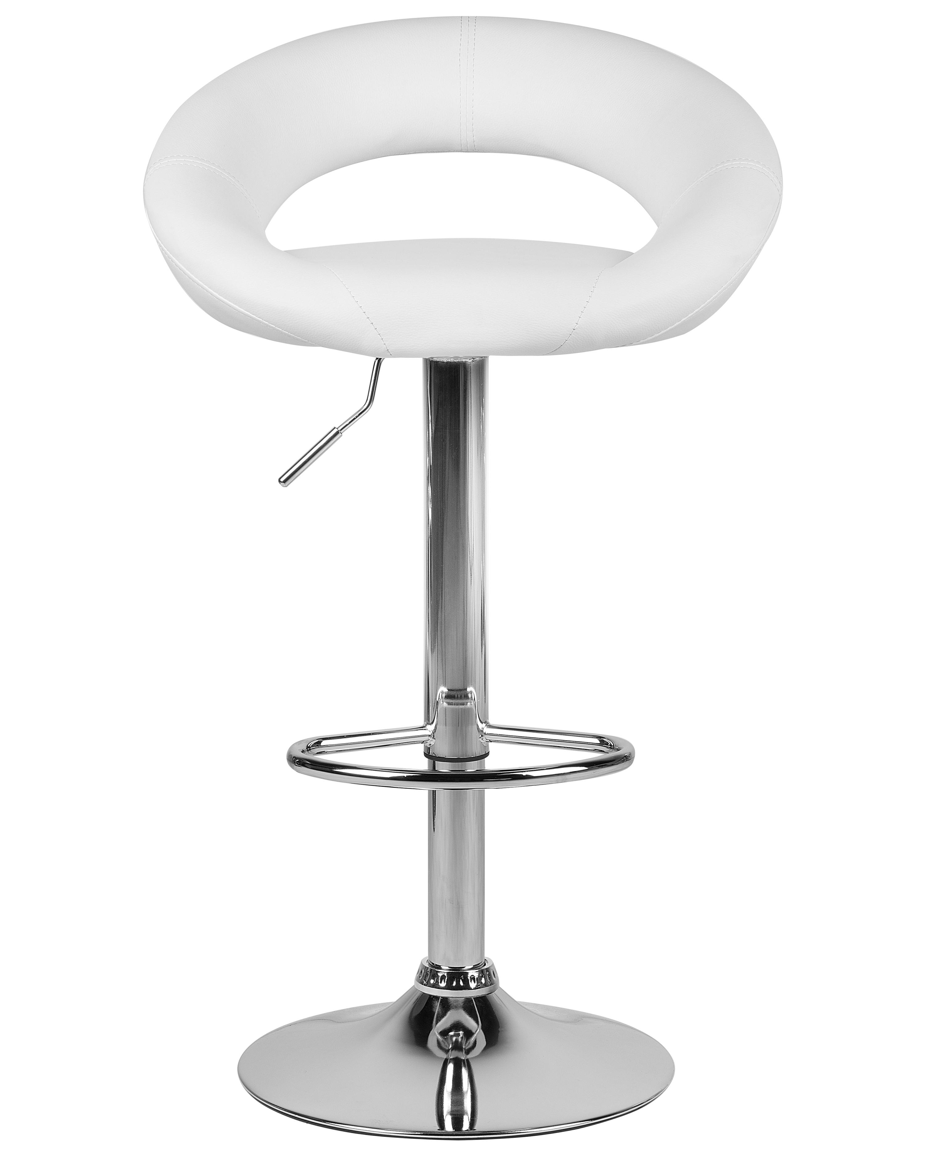 Set van 2 barstoelen PEORIA Kunstleer draaibaar Wit