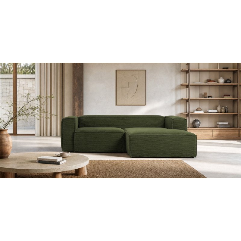 Canapé Blok 2 places méridienne droite vert 240 cm