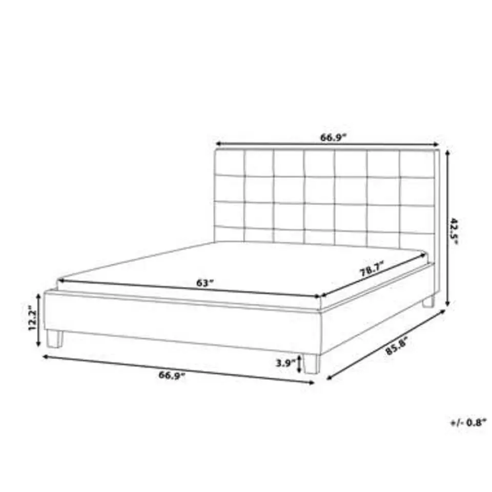 ROCHELLE - Tweepersoonsbed - Donkergrijs - 160 x 200 cm - Polyester