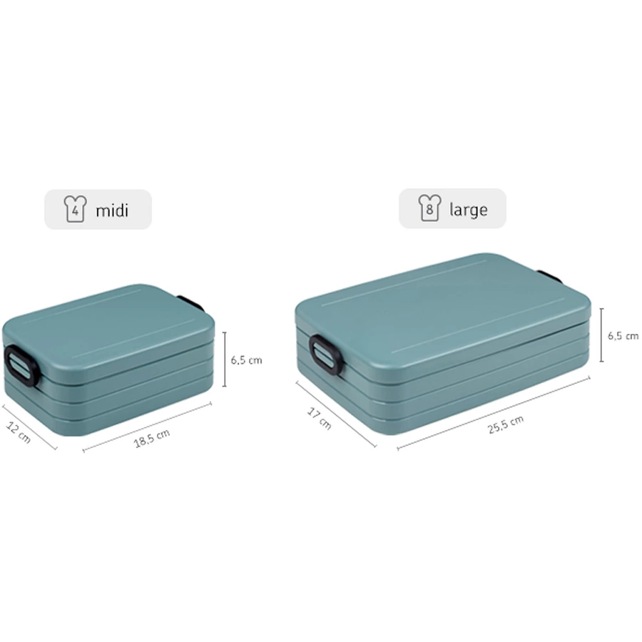 Mepal Lunchboxen Set Large Midi Take a Break 1500 & 900 ml 2er Set hellblau