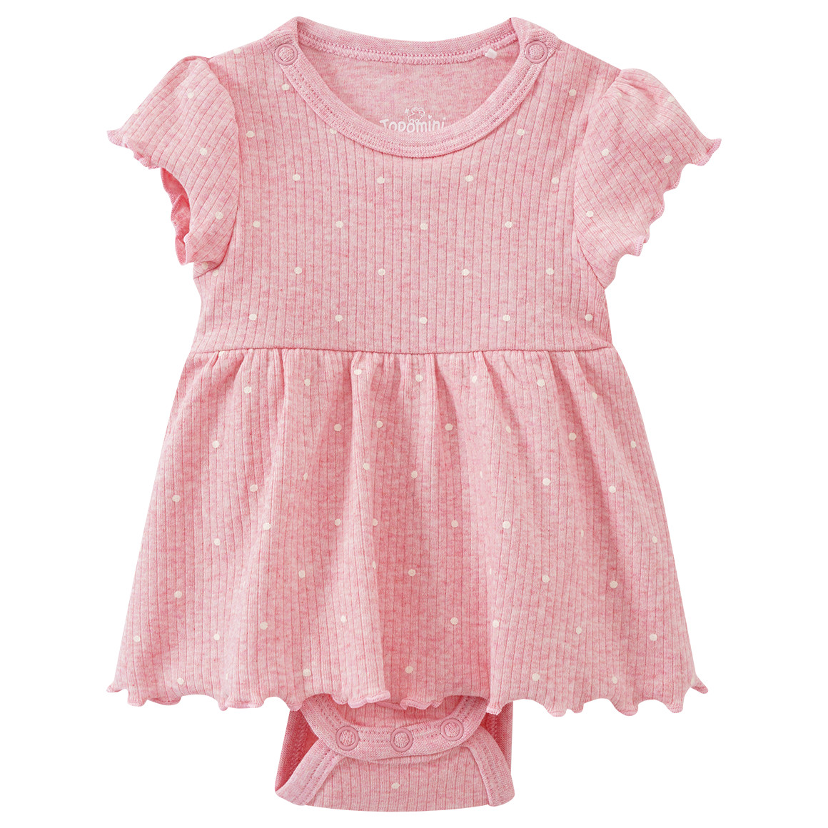 Topomini Baby Bodykleid und Leggings mit Punkten rosa