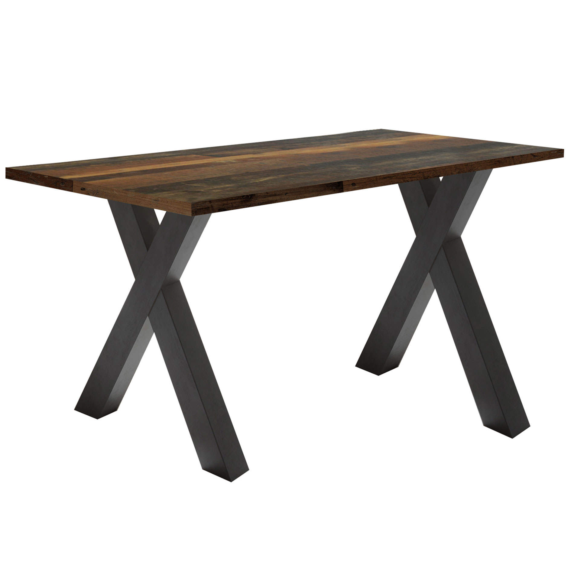 Schreibtisch - Texas Oak-Schwarzstahloptik - 140x70 cm