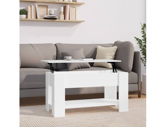 VIDAXL - Table basse blanc brillant 101x49x52 cm bois d'ingénierie