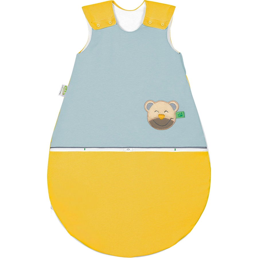Odenwälder Jersey-Schlafsack mucki AIR color-blocking mustard