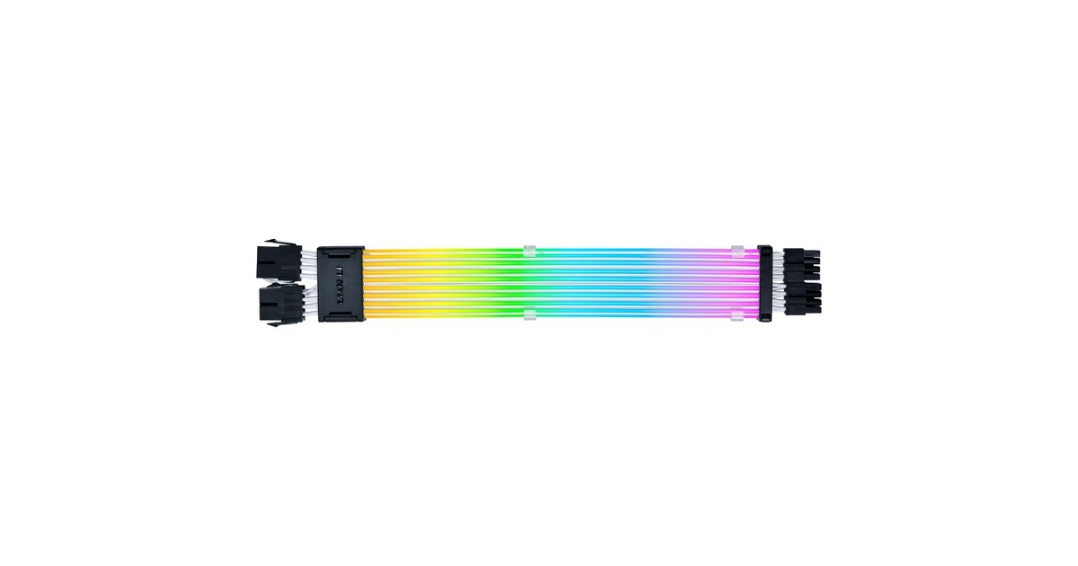 Lian LiStrimer Wireless PW8-1W-CPU - 2x8-pin CPU verlengkabel  (0,26 meter, RGB leds)