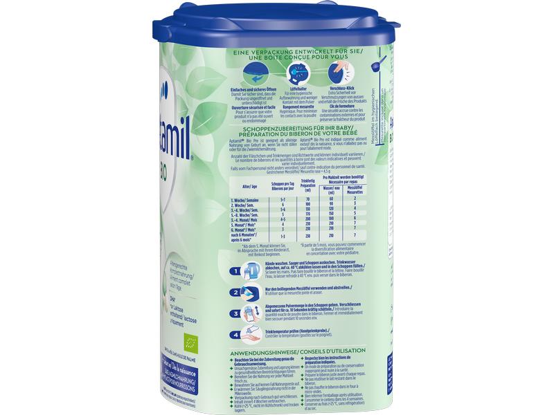 Aptamil Anfangsmilch BIO Pre, 800 g Säuglingsmilchnahrung PRE Bio, 800 g