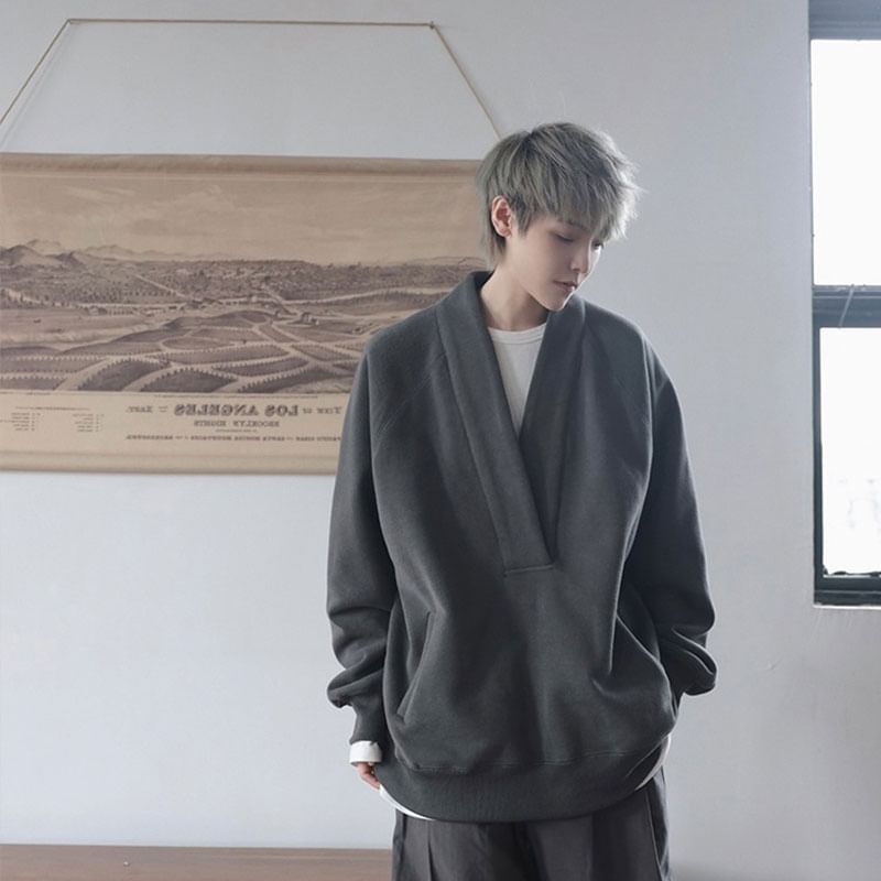Adotuastic - V-hals effen sweatshirt