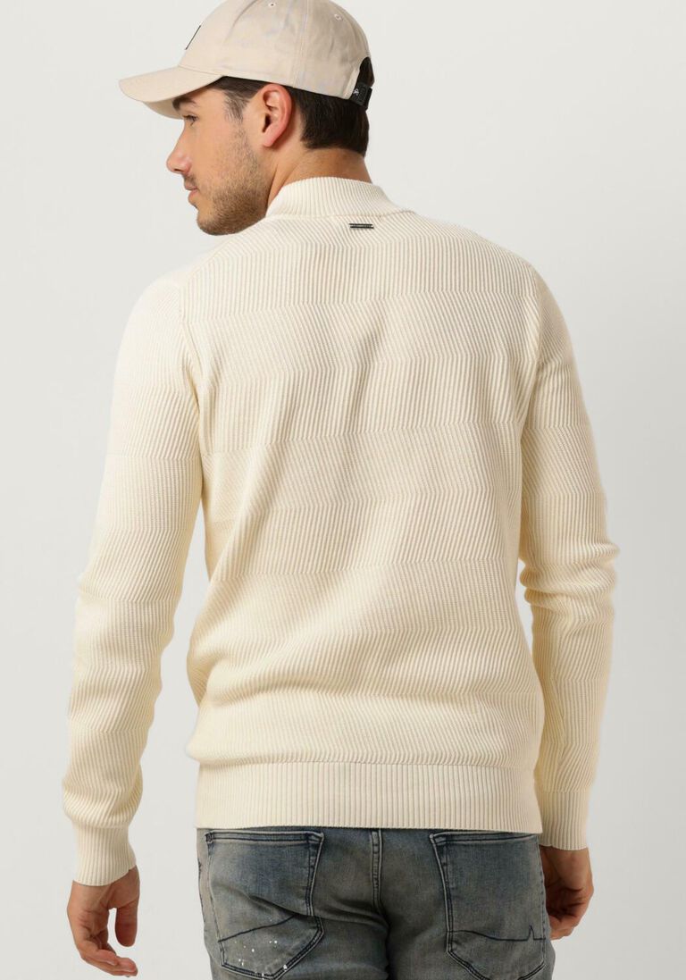 PUREWHITE ecru purewhite trui jaquard washed mockneck