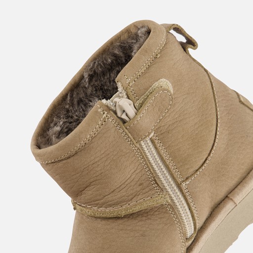 Giga Enkellaarsjes taupe Leer