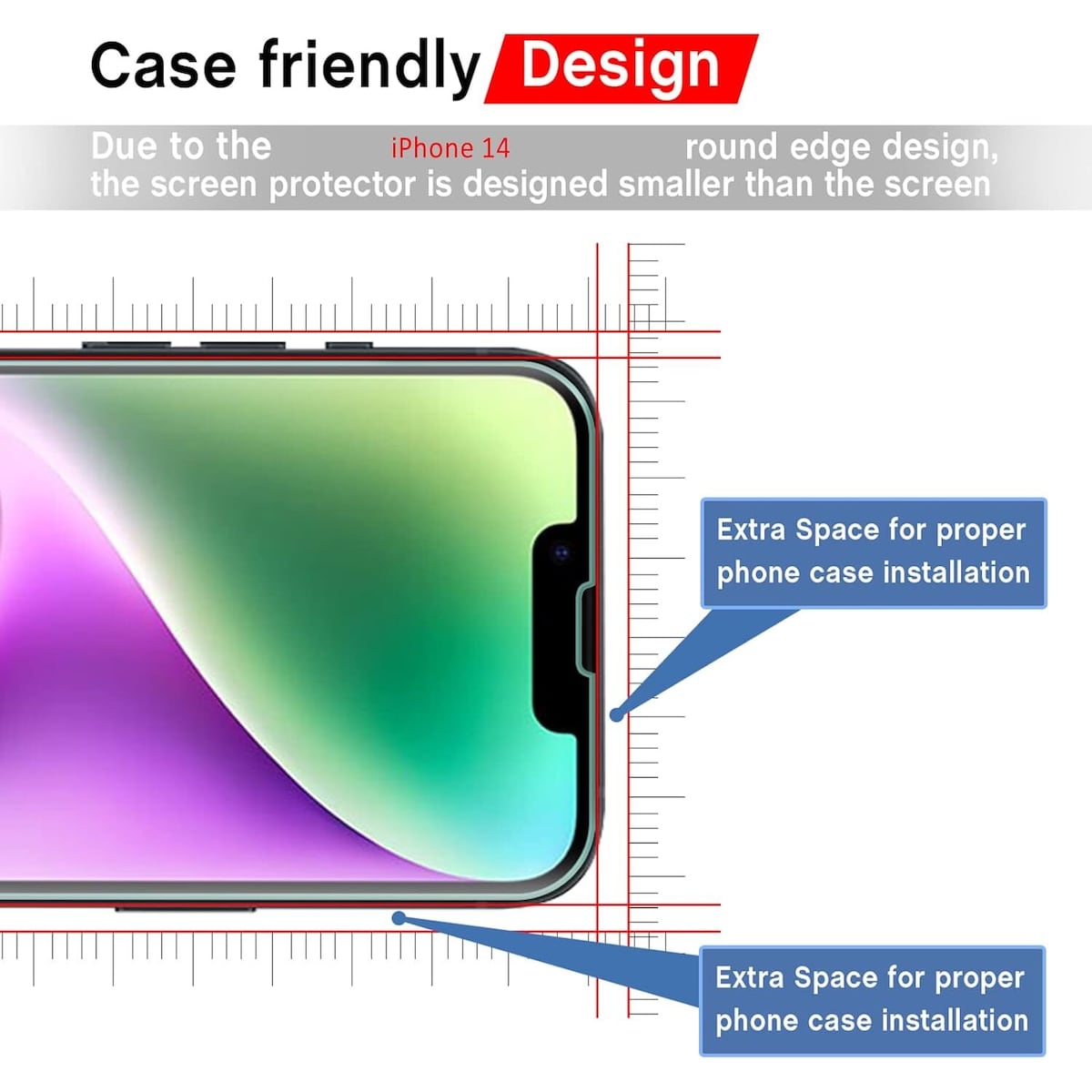 2.5D telefonskjermbeskytter for iPhone 14 2-pakker