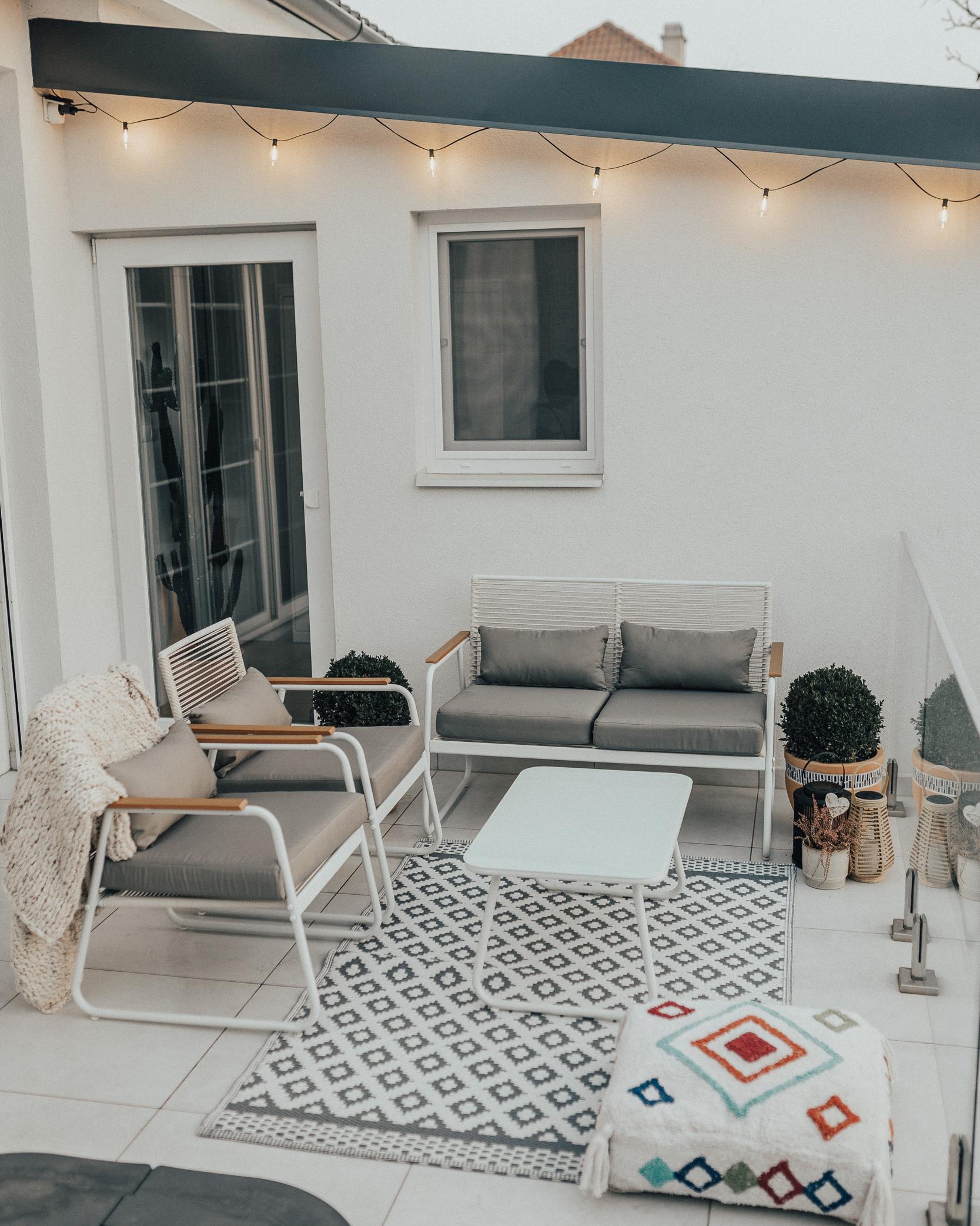 Loungeset met tafel 4-zits POMONTE Metaal Wit