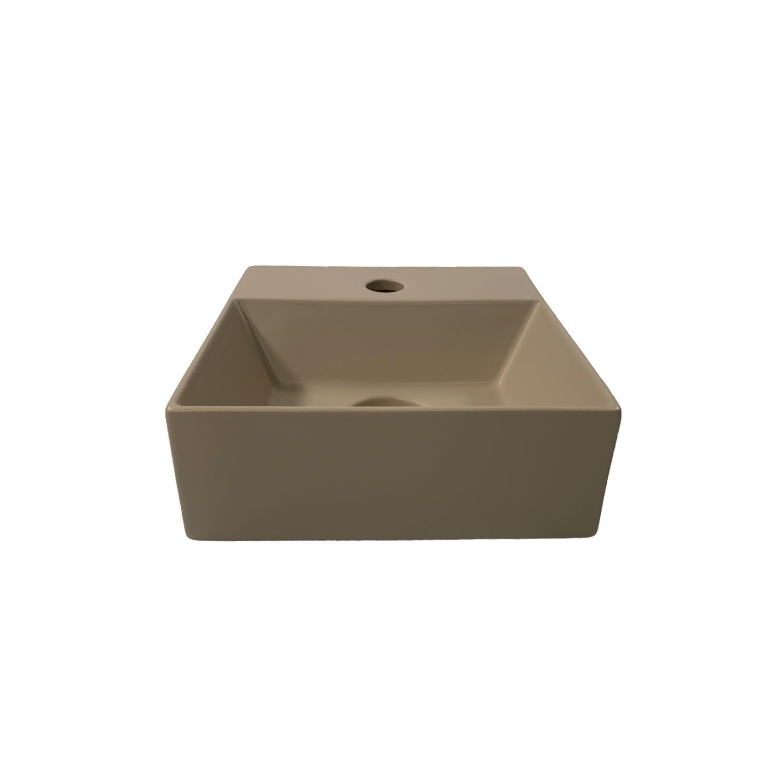 SCHADEMODEL: Salenzi Spy Fontein met clickwaste 30x30 cm mat taupe