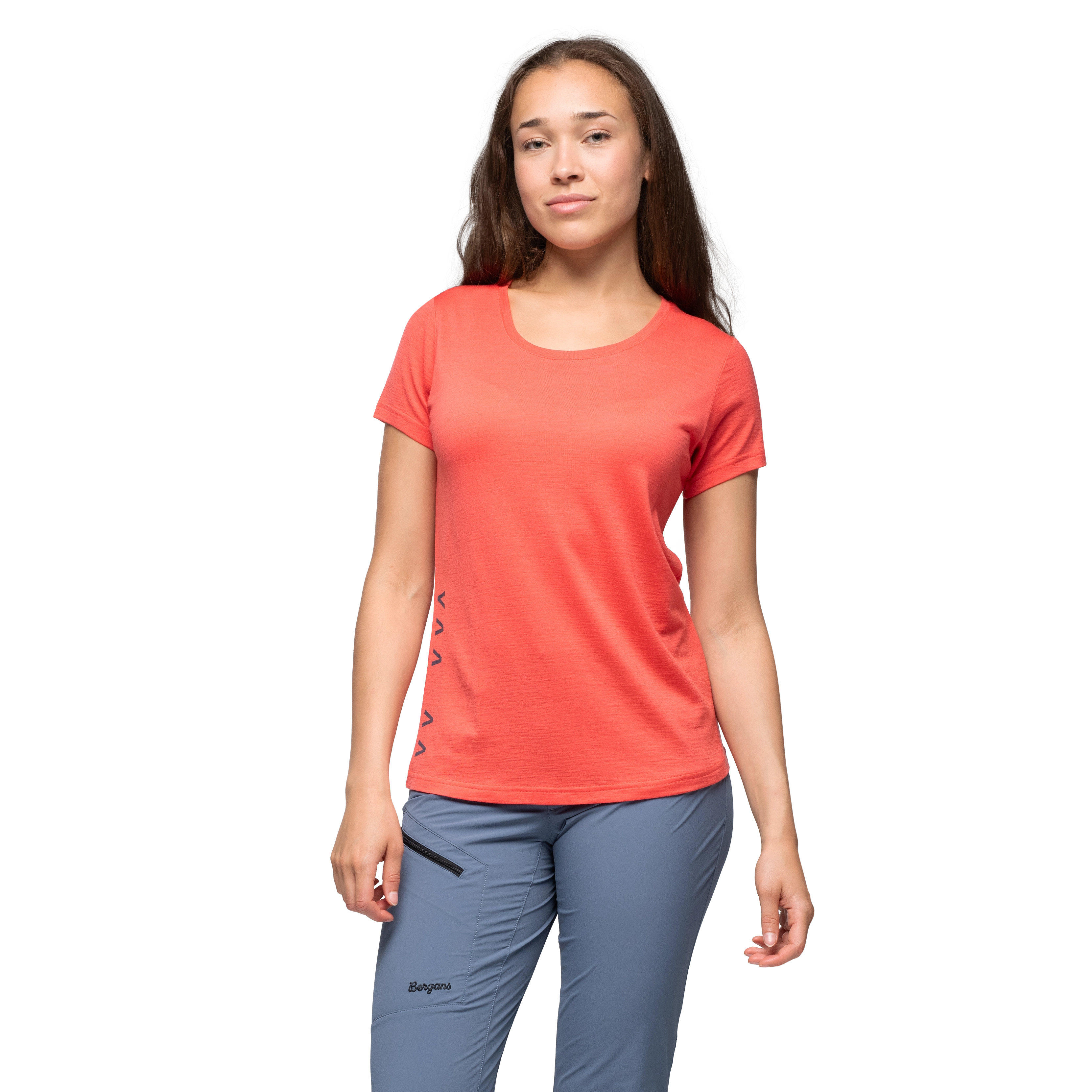 Vaagaa Adventure Merino Tee Women Peachy Red