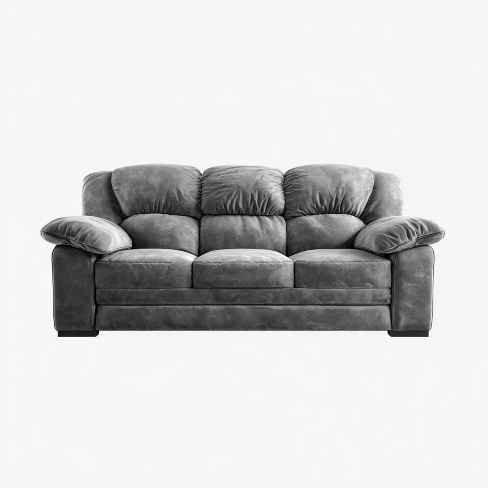 3-Sitzer-Sofa Mikrofaser 210x95x90 cm – Dunkelgrau – Klassisches Design