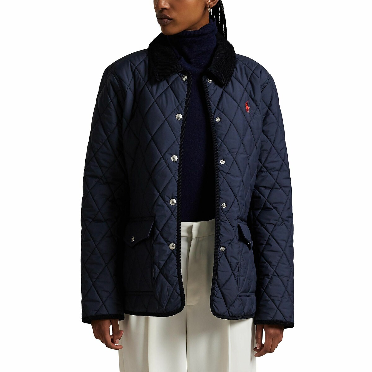 POLO RALPH LAUREN<br>Jaqueta fina acolchoada com estampa xadrez