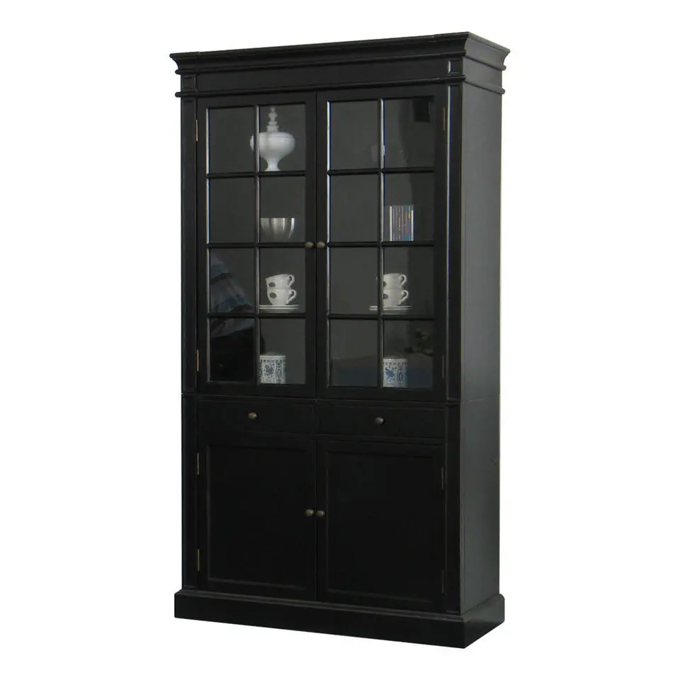 Hioshop Servieskast Mozart zwart dressoir met opzet