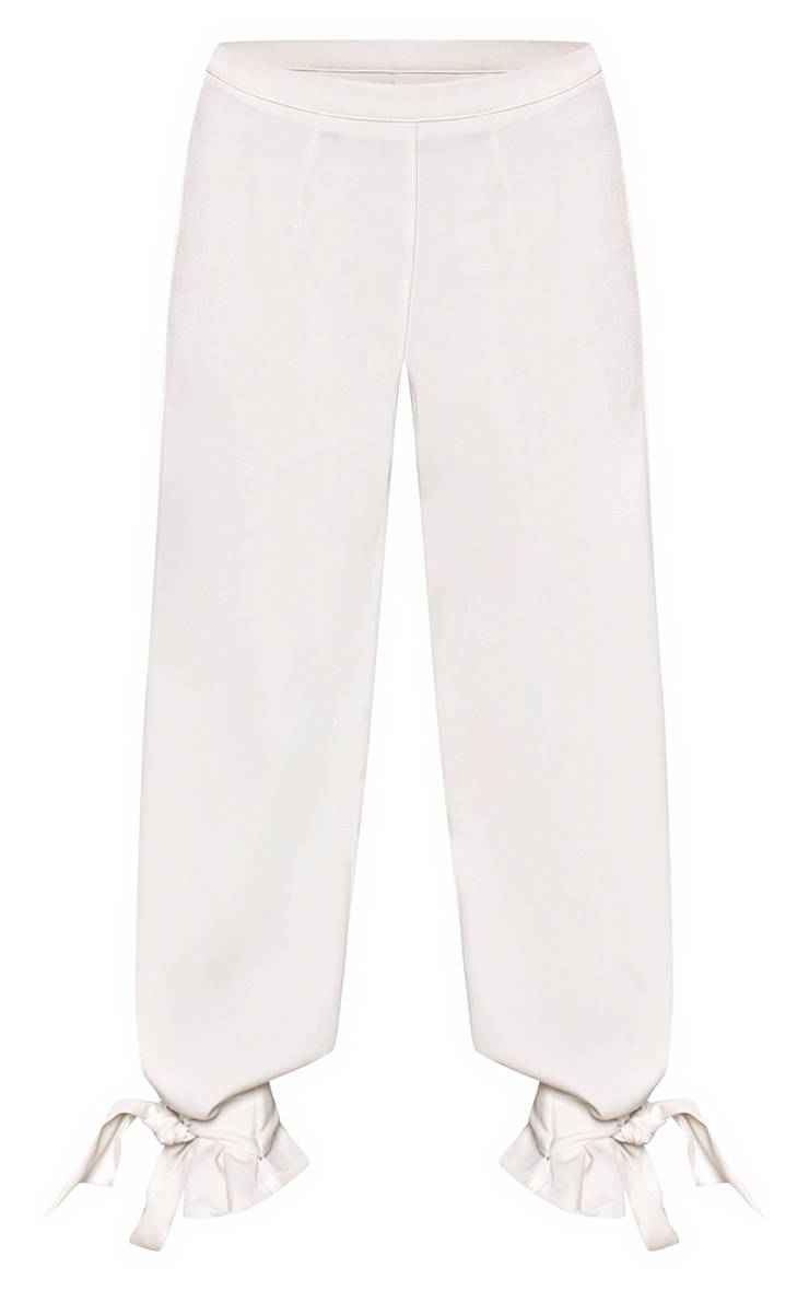 Crème Pantalon Co-ord Silhouette Ballon Avec Détail Nœud
