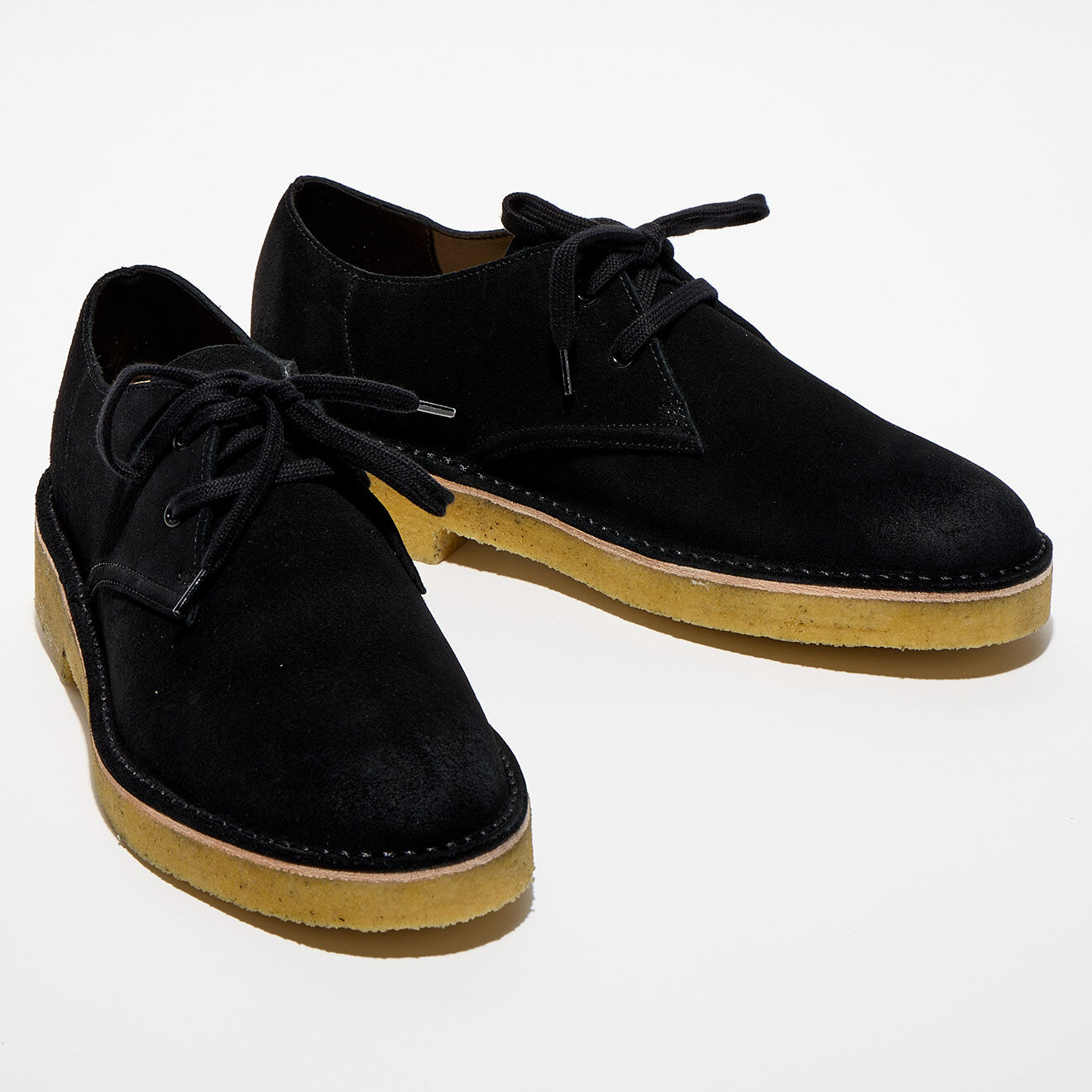 Clarks Originals Derbies en Velours de Cuir Desert Khan noires