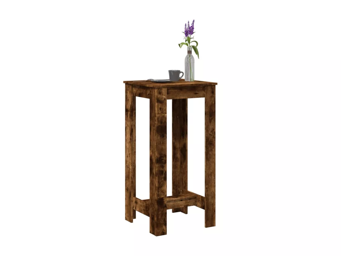 Table de bar chêne fumé 51x50x103,5 cm bois d'ingénierie