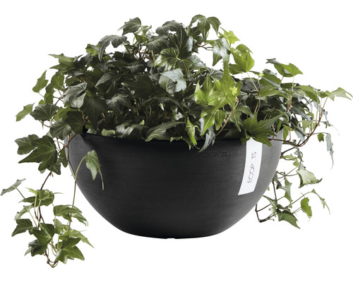 Ecopots Brussels plantenbak, kunststof, Ø 35 cm, H 16,5 cm, donkergrijs