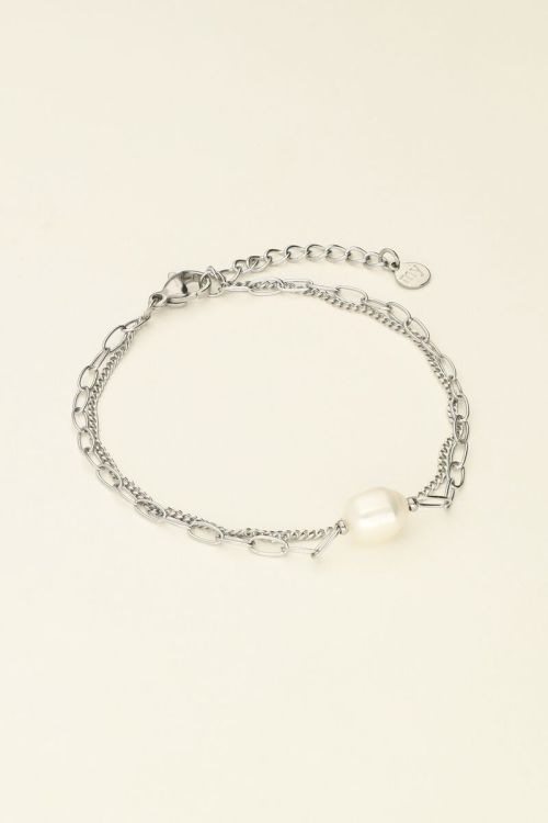 Armband met schakels & parel