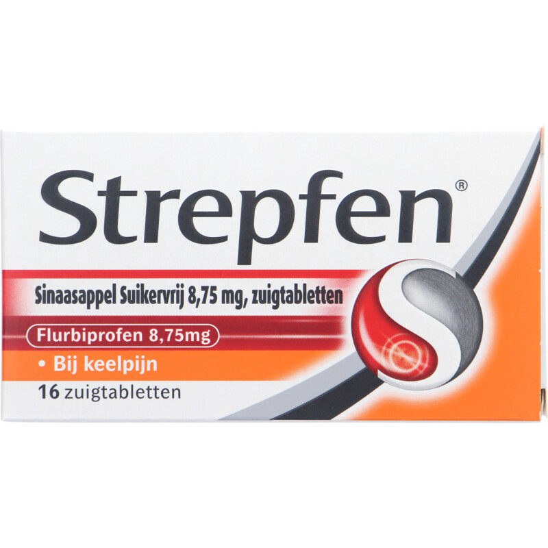 Strepfen Sinaasappel suikervrij zuigtabletten