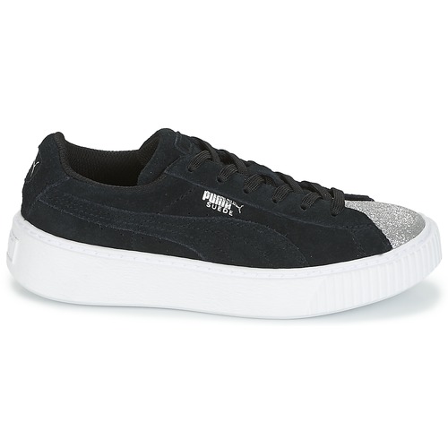 Puma - SUEDE PLATFORM GLAM PS - Noir / Argenté