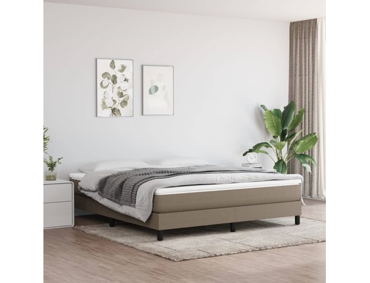 VIDAXL - Sommier 180 x 200 Sommier à ressorts de lit taupe 180x200 cm tissu