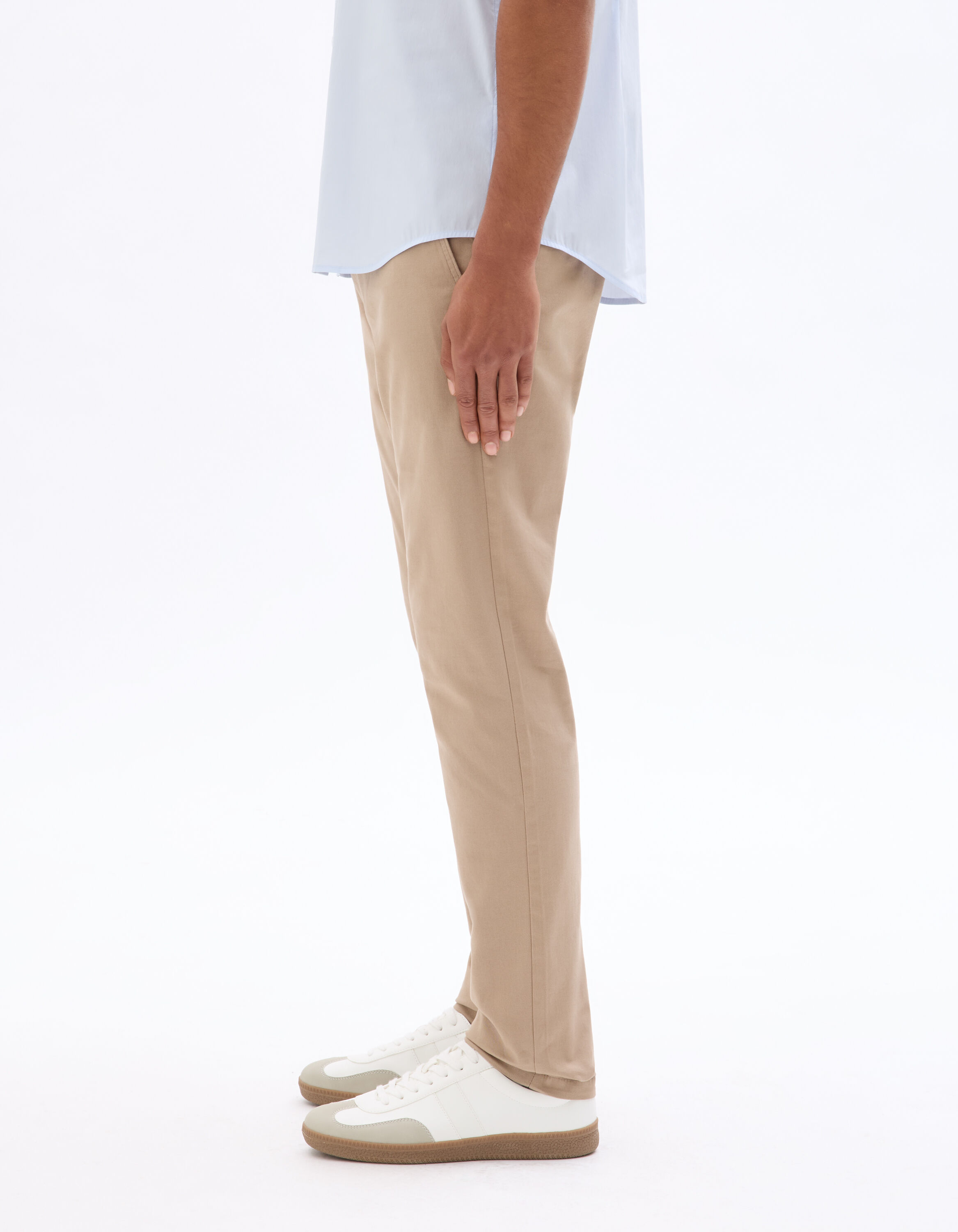 Pantalon chino slim en coton stretch longueur standard - beige