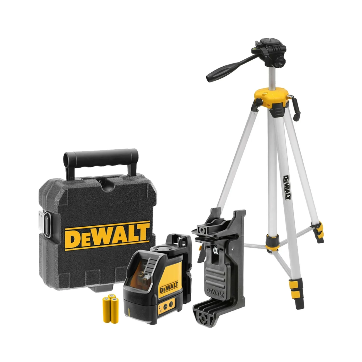 DeWalt DW088KTRI zelfnivellerende kruis lijnlaser in koffer (DW088K) & statief in tas (DE0881T) - Rood - 5m