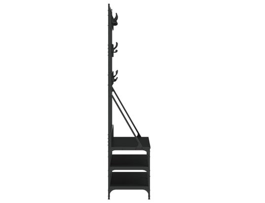 VIDAXL - Penderie Porte-vêtements et rangement des chaussures noir 100x40x18...