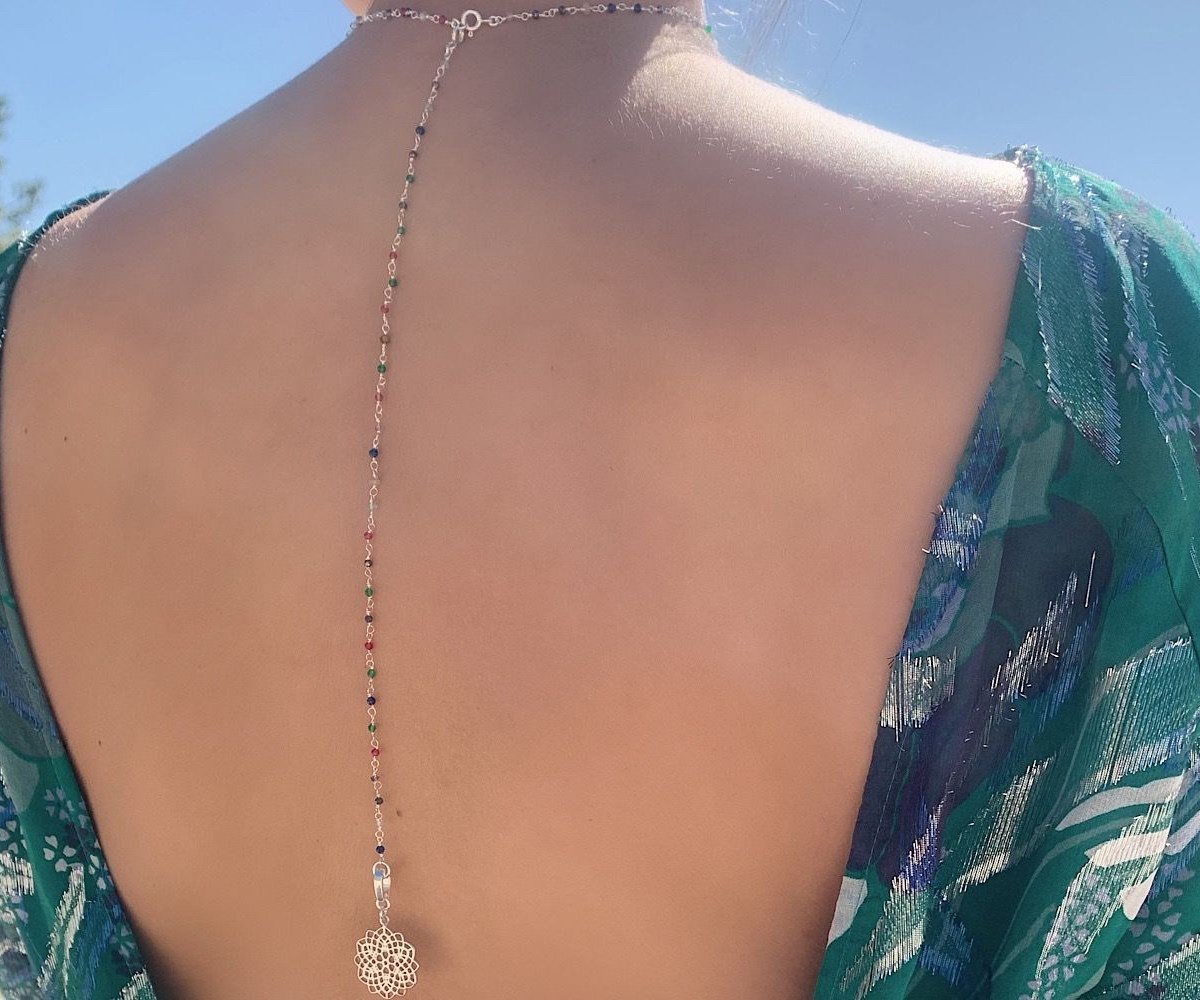 Choker et bijou de dos Patanjali Argent