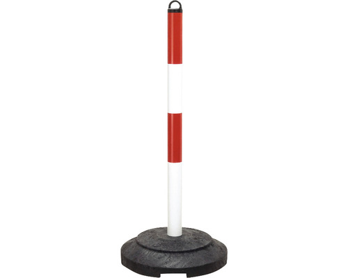 Kettingstandaard met oog en voet, wit/rood, 1000 mm