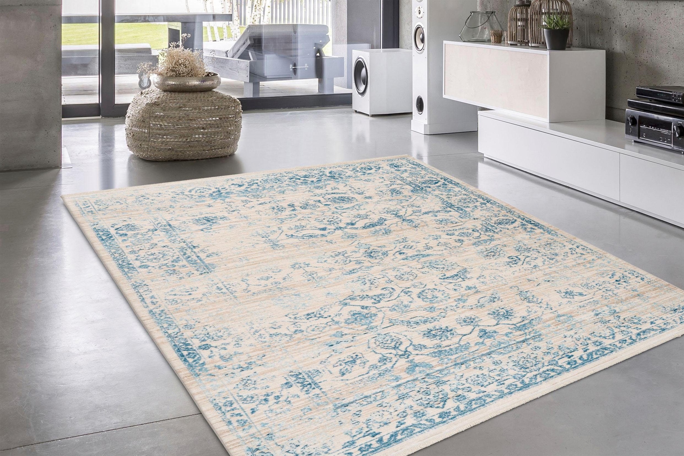 my home Orientteppich »Selena« rechteckig 5 mm Höhe Vintage-Optik, Kurzflor, Teppich mit Fransen