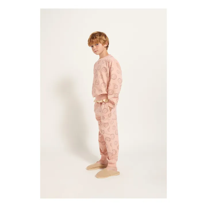 Weekend House Sweat Fleurs Coton Bio | Rose pâle