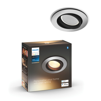 Philips Hue inbouwspot Miliskin aluminium - warm tot koelwit licht 4.2W - 1 spot
