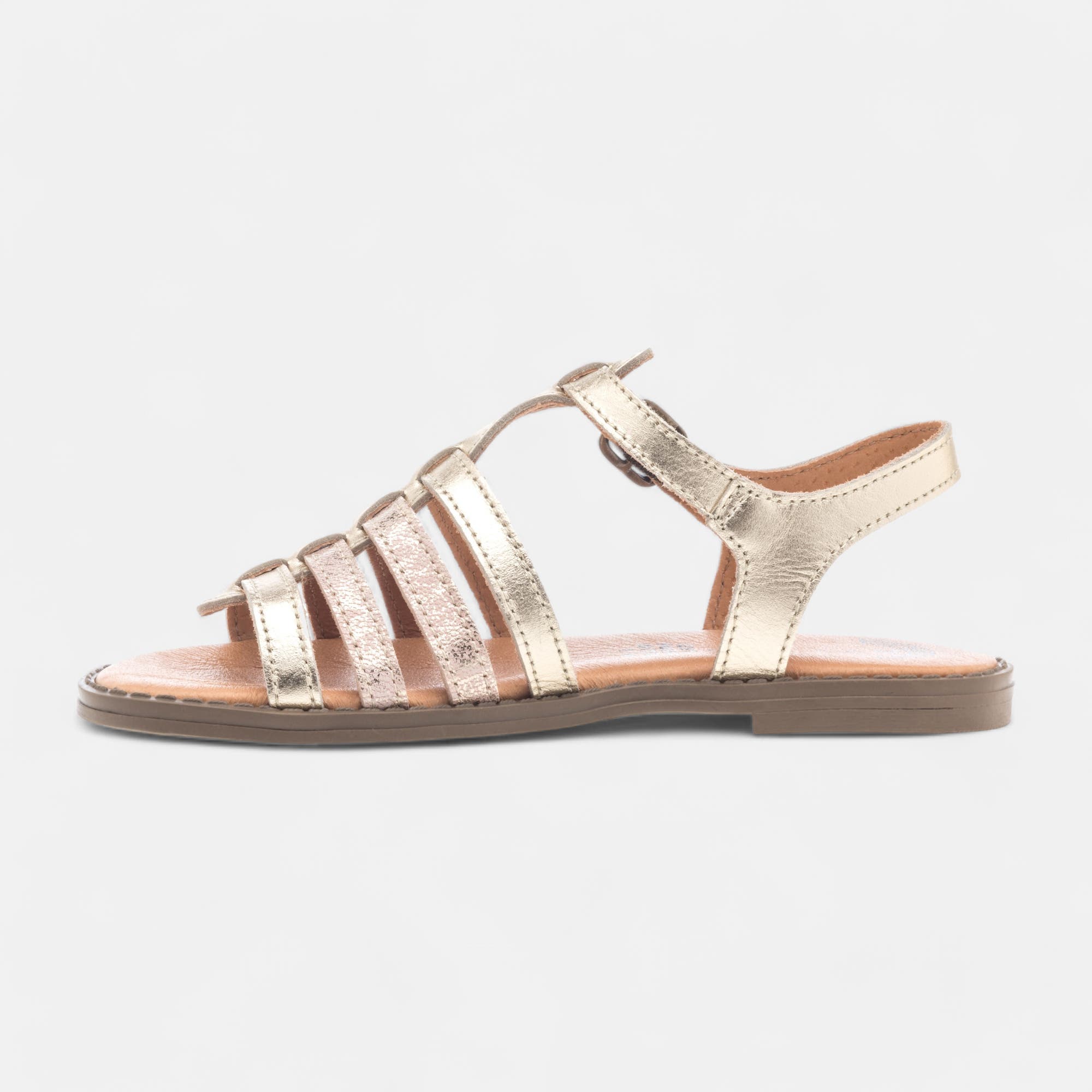 Sandales Fille en cuir rose