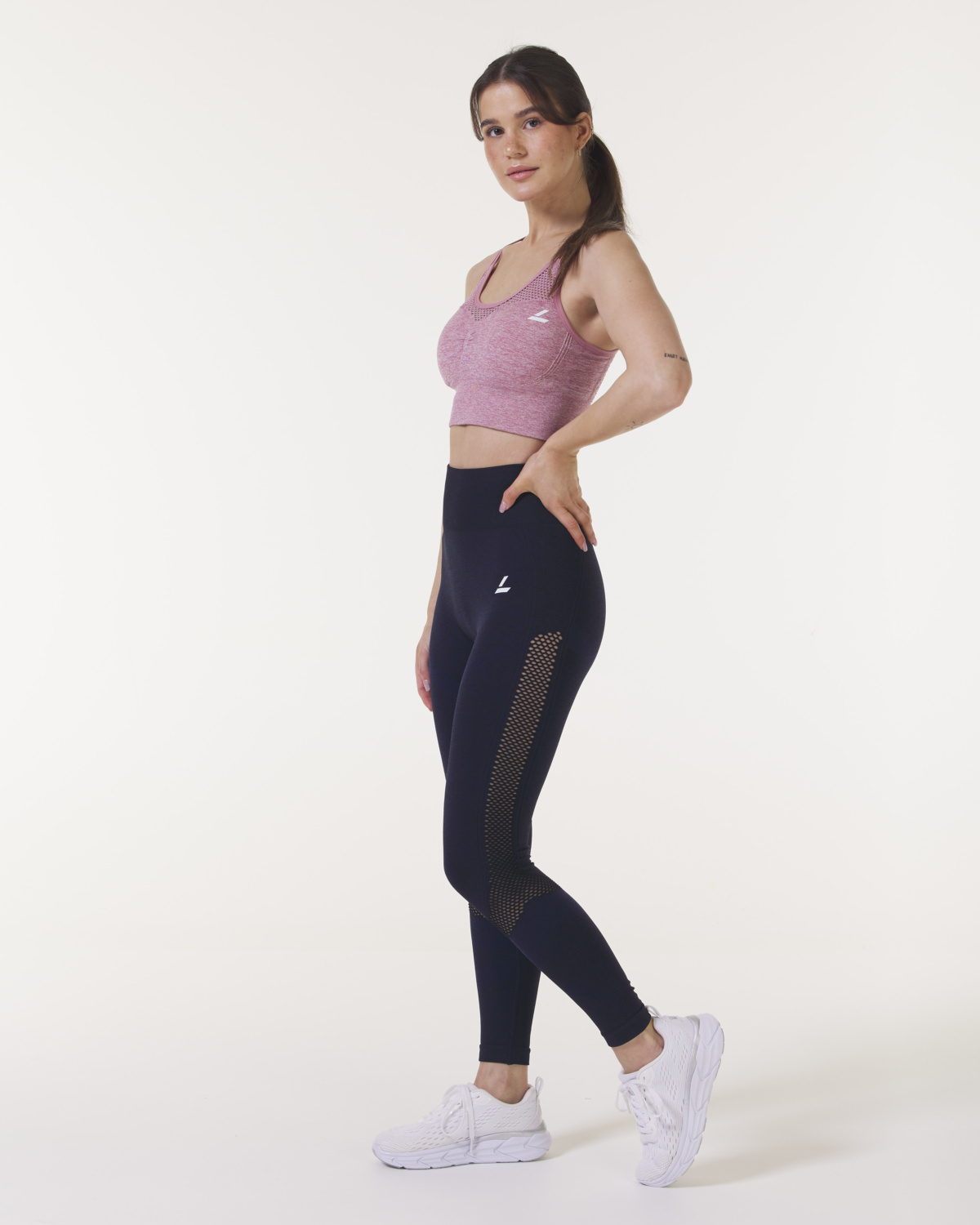LEVITY Eclipse Mesh Tights Navy Melange