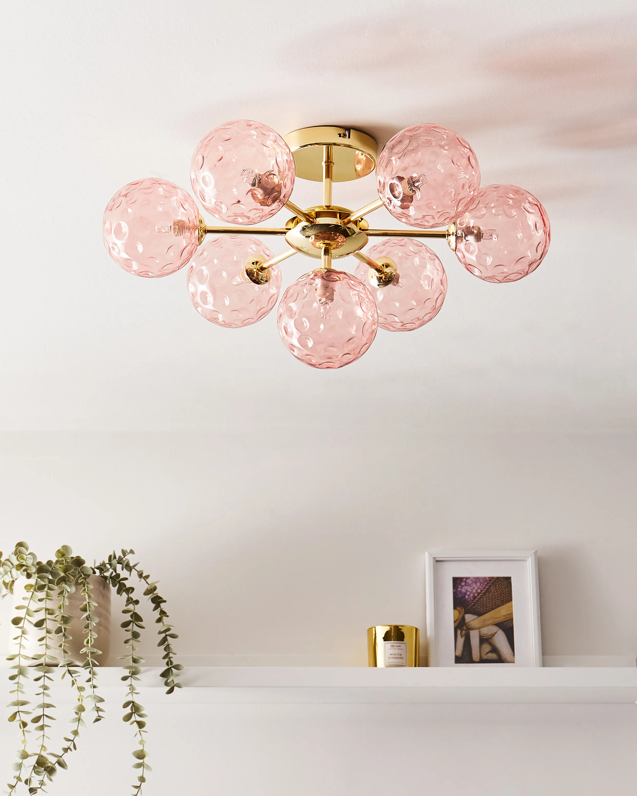 Plafondlamp ANADYR Glas Roze
