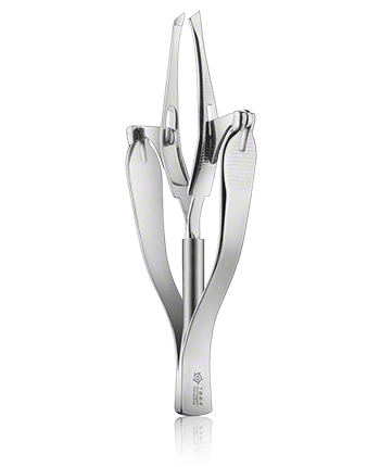 Pfeilring Pinzetten automatische Pinzette schräg, vernickelt 10 cm 1-Stück