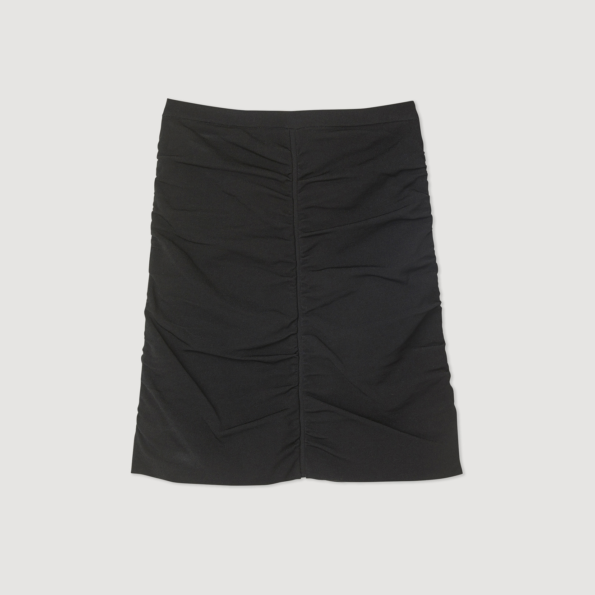 Jupe courte en maille froncee