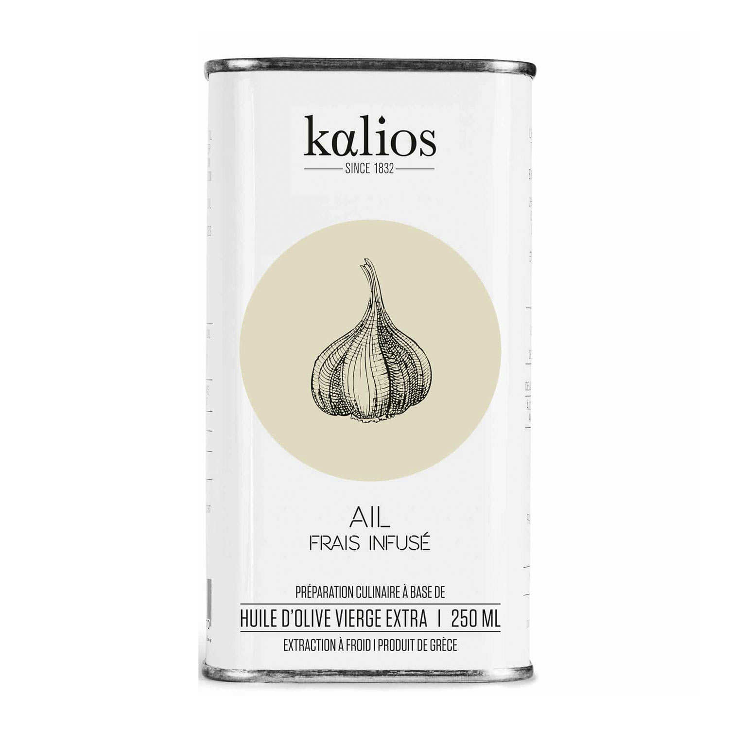 Huile d'olive vierge extra infusée à l'ail - Kalios