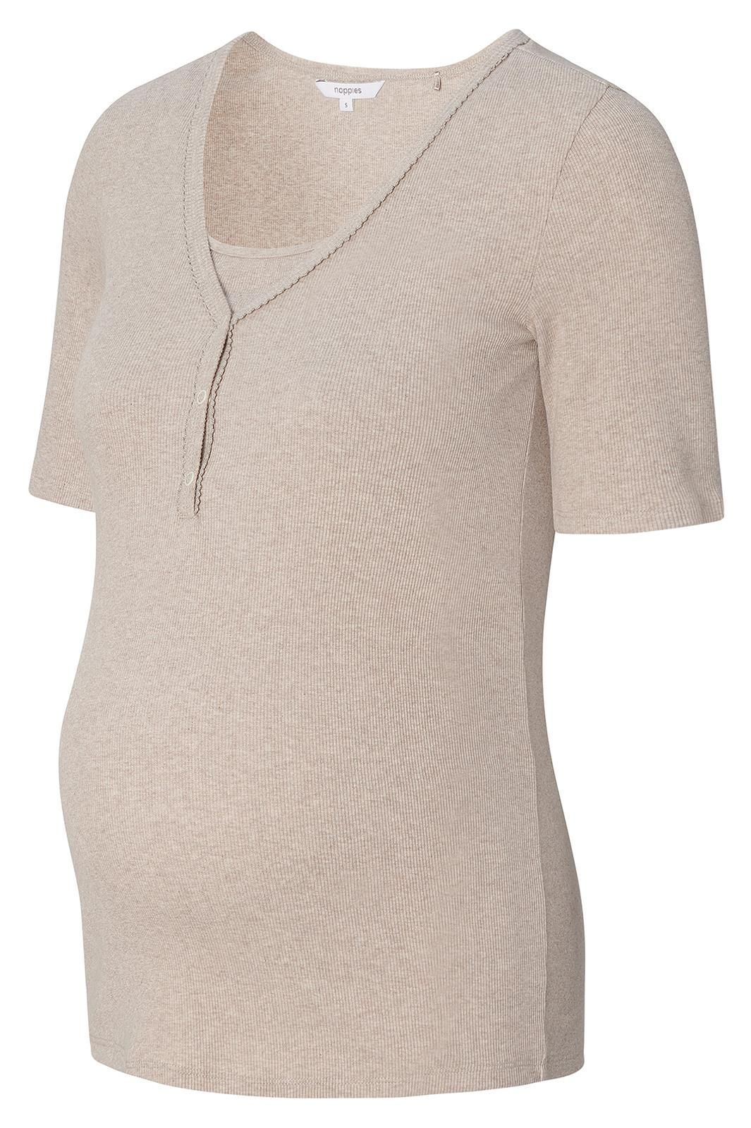 Noppies Maternity Pyjamatop met voedingsfunctie Renate - Taupe Melange