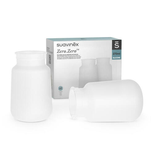 Lot de 2 poches de rechange pour biberon anti-colique 270 ml ZERO.ZERO - SUAVINEX