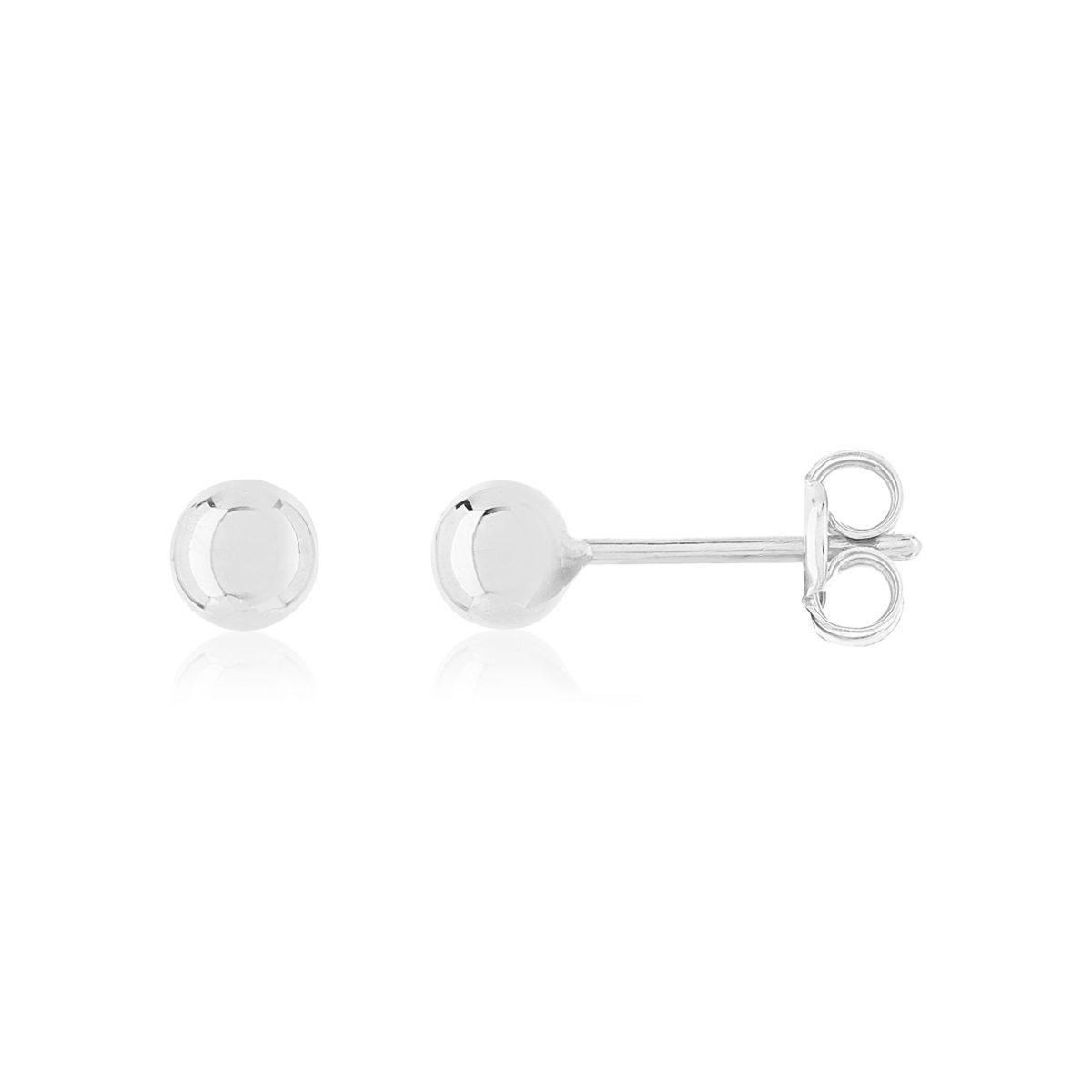 Boucles d'oreilles or 375 blanc diam 3 mm