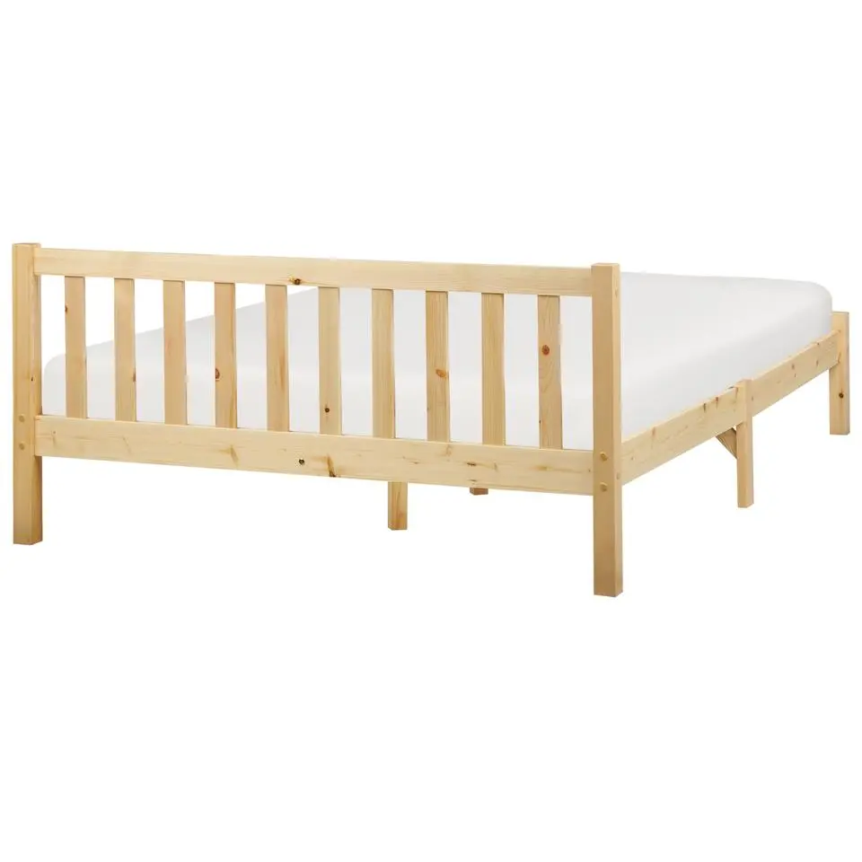 FLORAC - Bed - Lichthout - 140 x 200 cm - Dennenhout