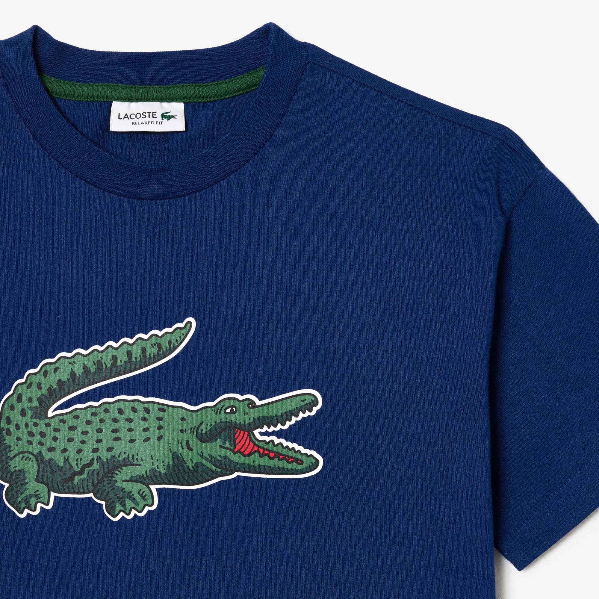 T-shirt avec imprimé graphique en coton T-Shirts & Chemises - Bleu - Lacoste - Enfant