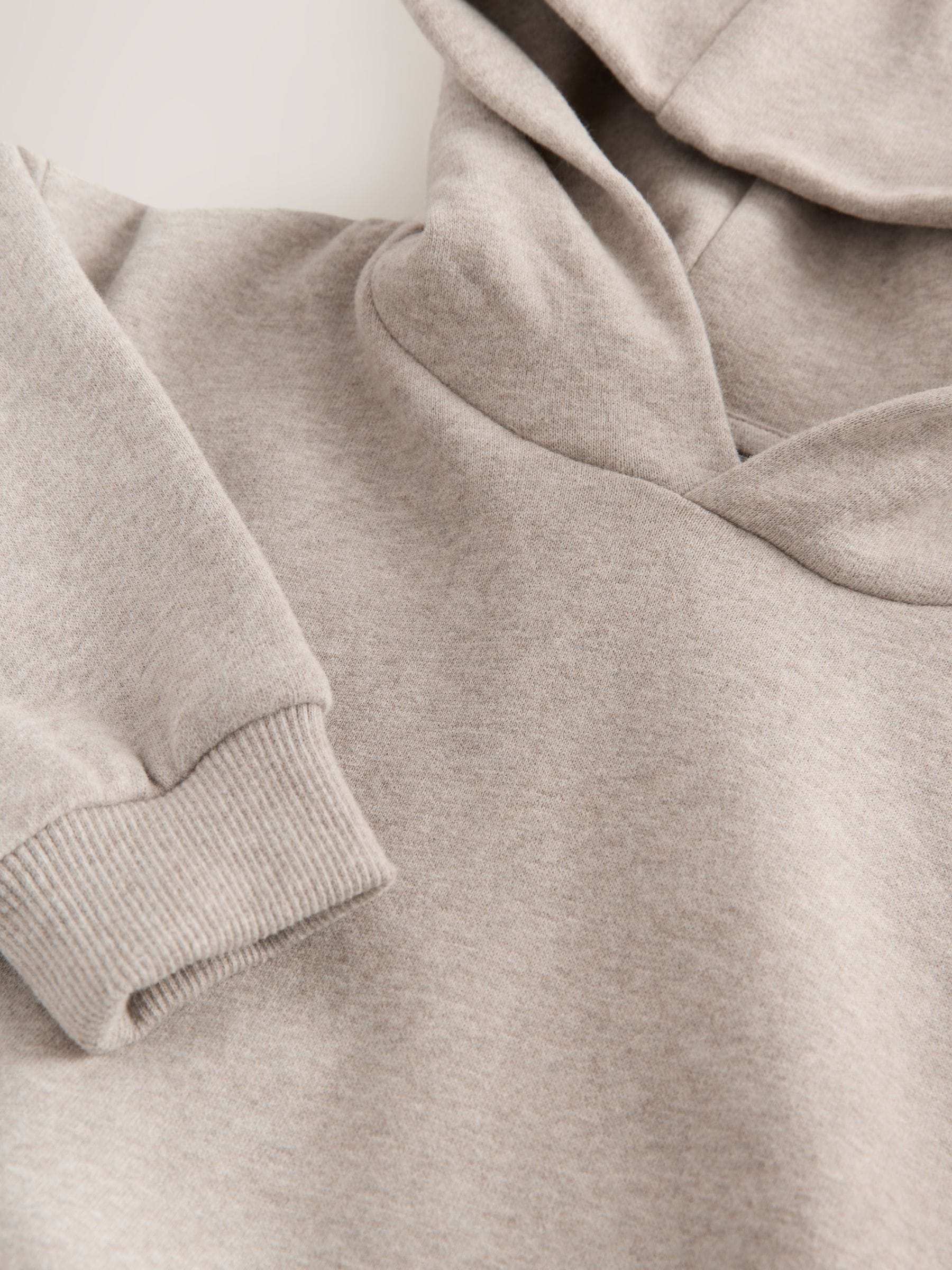 Gemêleerd havermoutkleurig - Zachte hoodie met lange mouwen (3mnd-7jr)